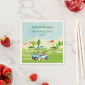 Serviette Golf Cart Scenic Custom 90. Geburtstag (Beispiel)