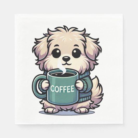 Serviette Kaffeehund (Vorderseite)