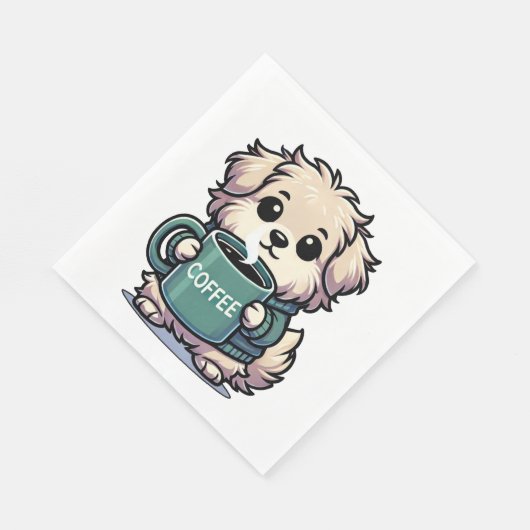 Serviette Kaffeehund (Ecke)