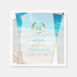 Serviette | Moderne Mongram Beach Wedding