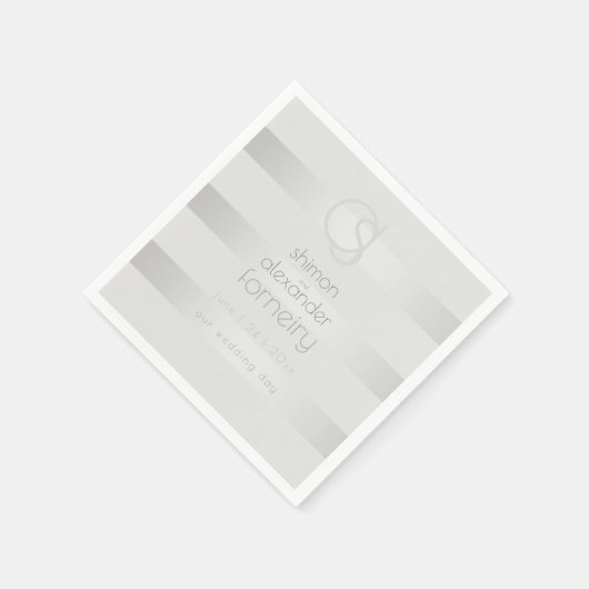 Serviette | Monogramm der leuchtenden Silberstreif (Ecke)