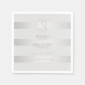 Serviette | Monogramm der leuchtenden Silberstreif (Vorderseite)