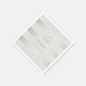 Serviette | Monogramm der leuchtenden Silberstreif (Ecke)