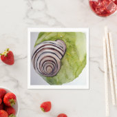 Serviette Papier Blatt und Schnecke im Aquarell (Beispiel)