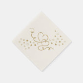 Serviette zwei Herzen Hochzeit (Ecke)