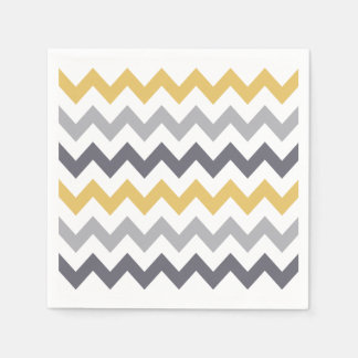 Servietten aus grauem und gelbem Muster