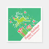 Servietten aus grünem, rotem Weißpapier (Vorderseite)