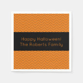 Servietten aus orangefarbenem Zickzack Halloween-P (Vorderseite)