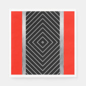 Servietten aus Rot, Schwarz, Silber und Weiß (Vorderseite)