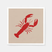 Servietten aus rotem und beigem Hummer (Vorderseite)