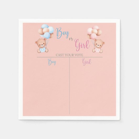 Servietten Baby Mädchen oder Baby Junge Spiel (Vorderseite)