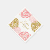 Servietten | Chrysanthemum (Rosa und Gold) (Ecke)