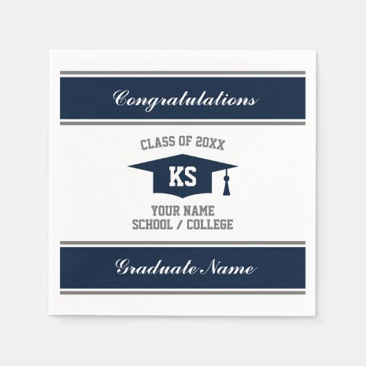 Servietten der personalisierten High School-Abschl (Vorderseite)