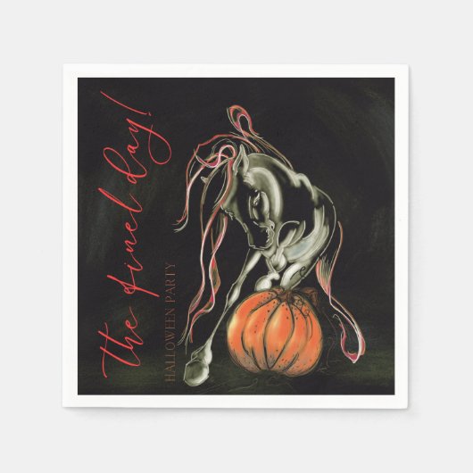 Servietten Halloween Party mit Geisterpferd (Vorderseite)