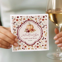 Servietten Hochzeitsdusche 'Fall in Love Kürbis'