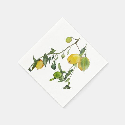 Servietten mit Aquarell der Zitronen (Ecke)