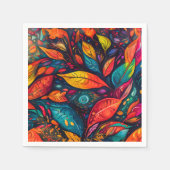 Servietten mit  farbenfrohem Blättermotiv (Vorderseite)