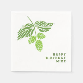 Servietten mit Hopfendarstellung, Bier personalisi