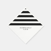 Servietten, schwarz und weiß gestreift serviette (Ecke)