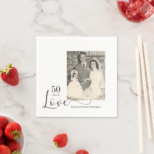 Servietten zum 50-jährigen Foto (Beispiel)