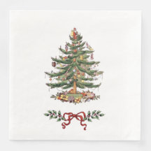 Servietten zum Abendessen mit Weihnachtsdekoration