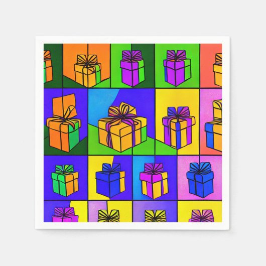 Servietten zum Geburtstag mit Geschenkdesign (Vorderseite)