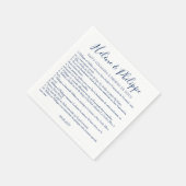 Serviettes De Cocktail De Mariage Bleu Marin Serviette (Ecke)