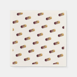 Servilleta con acuarela de corcho de vino serviette