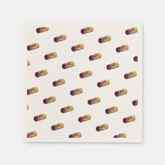 Servilleta con acuarela de corcho de vino serviette (Vorderseite)