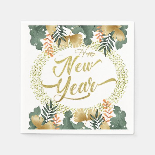 Servilleta de papel con feliz año nuevo serviette (Vorderseite)