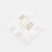 Servilleta de papel con mariposas doradas serviette (Ecke)