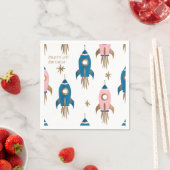 Servilleta De Papel Cumpleaños Cohetes Pink Blue Serviette (Beispiel)