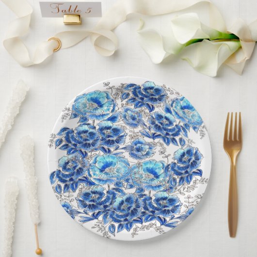 Servilletas blue pappteller (Hochzeit)