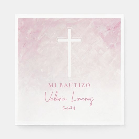 Servilletas Mi Bautizo Rosita Spanisch Napkins Serviette (Vorderseite)