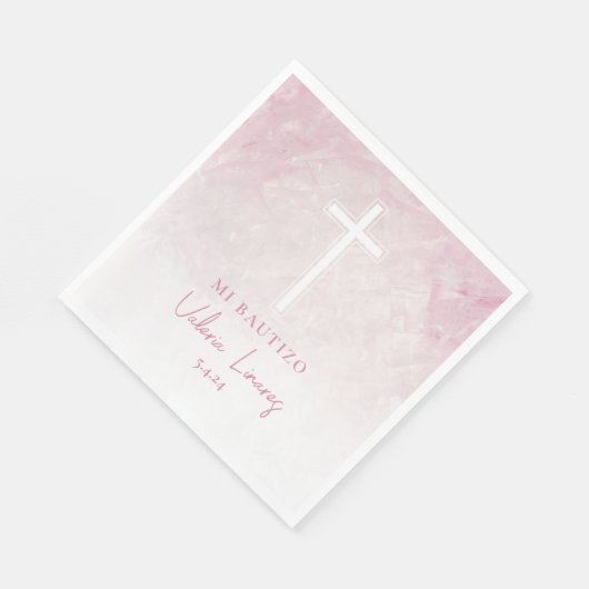 Servilletas Mi Bautizo Rosita Spanisch Napkins Serviette (Ecke)