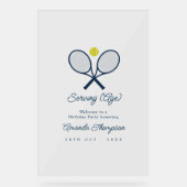 Serving (Alter) Tennis Geburtstagsfeier Willkommen Acrylschild (Vorderseite)