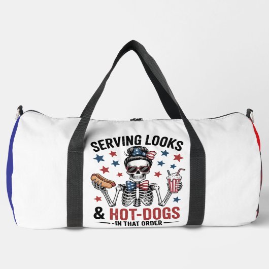Serving Looks & Hot Dogs Skelett Duffle Bag (Vorderseite)