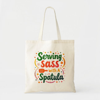 Serving Sass mit einer Spatula-Tragetasche Tragetasche