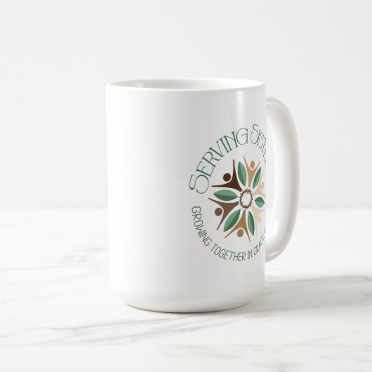 SERVING SISTERS LOGO 15oz Kaffeetasse (VorderseiteRechts)