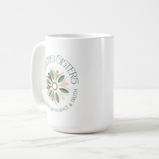 SERVING SISTERS LOGO 15oz Kaffeetasse (Vorderseite Links)