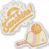 Serving Sunshine -Sunny Pastel Pickleball Life 2pc Aufkleber (Vorderseite)