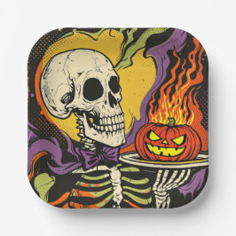 "Serving up Scares" Replica Circa 1950er Pappteller