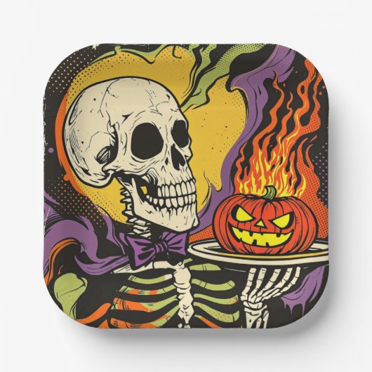 "Serving up Scares" Replica Circa 1950er Pappteller (Vorderseite)