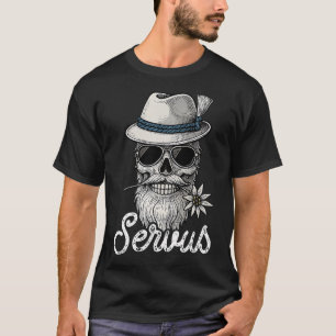 Servus Skull Bavaria Festival Lederhose T-Shirt