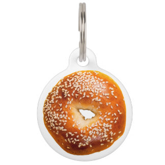 Sesame Bagel Personalize Pet ID Tag Haustiermarke
