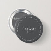 Sesame-Free Request Badge, Dark-gray - White Button (Vorne & Hinten)