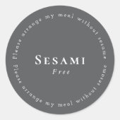 Sesame-Free Request Sticker, Dark-gray - White Runder Aufkleber (Vorderseite)