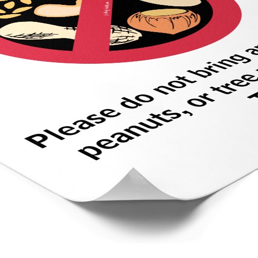 Sesame & Nut Free Klassenzimmer Custom Allergie Sc Poster (Ecke)