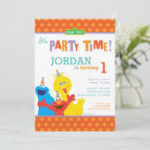 Sesame Pals Birthday Einladung (Stehend Vorderseite)