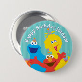 Sesame Pals Birthday Pattern Button (Vorne & Hinten)